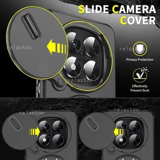 Casing For Xiaomi Redmi Note15 Note 15 Pro Plus + Pro+ 15Pro+ Note15Pro+ 4G 5G Shockproof Phone Case Metal Armor Ring Bracket Stent Back Push Camera Lens Privacy Protect Holder Back Casing Cover