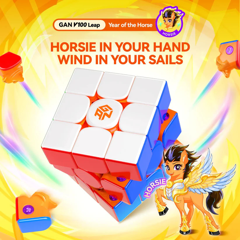 2026 GAN V100 Leap Frosted GAN Izarry4 Swift 355s 3x3x3 Magnetic Magic Speed Cube Horse รุ่น Sticker