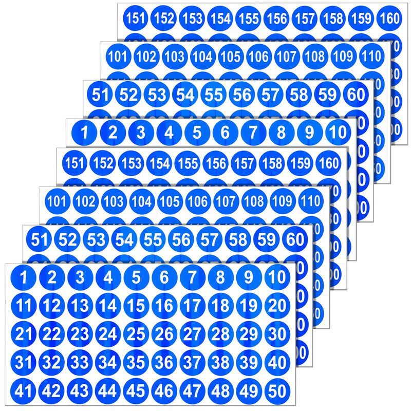 SEWACC 8 Pieces Helmet Number Stickers Small Number Cards Vinyl Number Stickers Continuous - Doors M