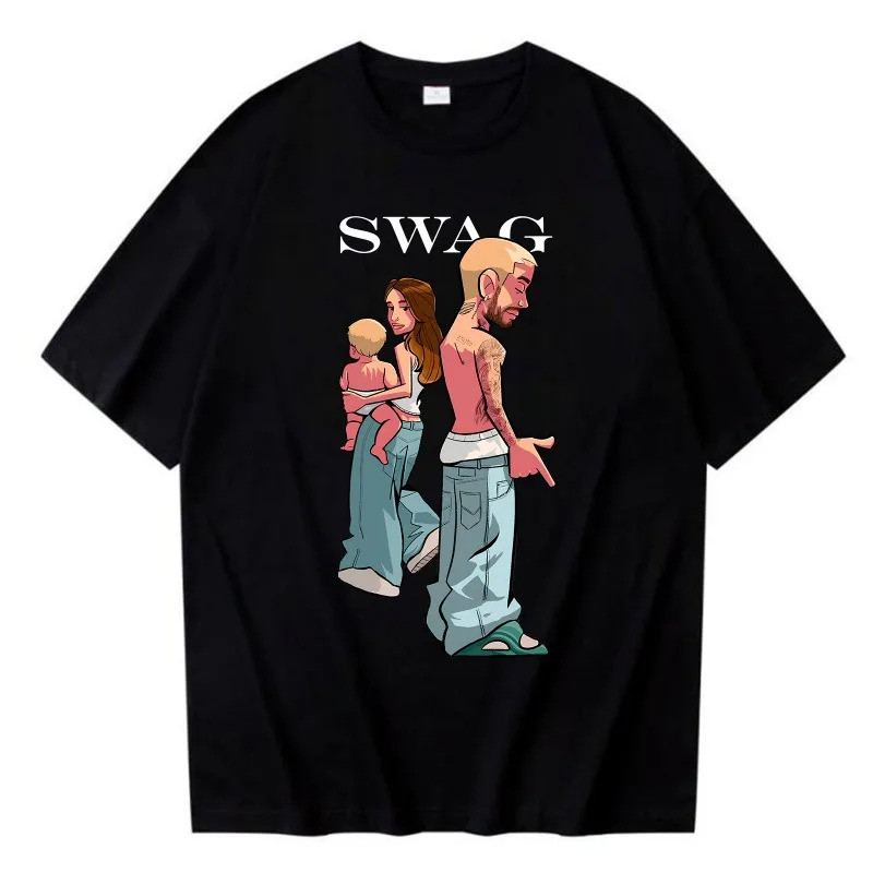 Justin Bieber SWAG อัลบั้มแฟชั่นเสื้อยืด Harajuku ผู้หญิงผ้าฝ้ายผู้หญิง O-คอ Tops
