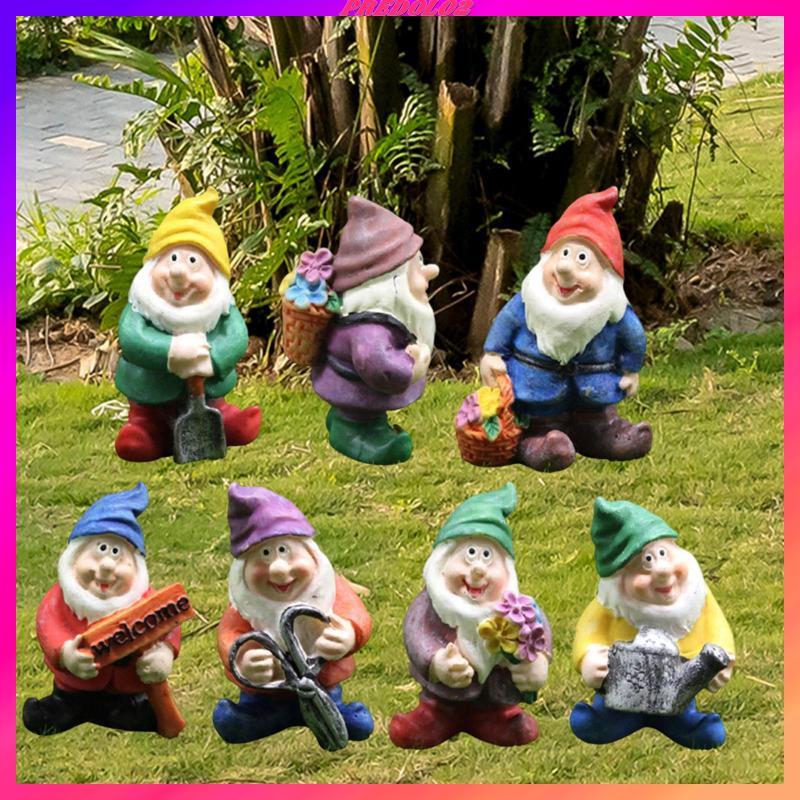 [Predolo2] ตกแต่ง Gnome Figurines เรซิ่นประติมากรรมสําหรับตกแต่งนางฟ้าสวนกลางแจ้งในร่มและภูมิทัศน์