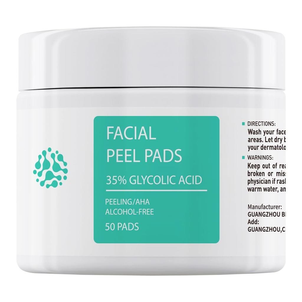 Glycolic Acid Toner Pads 35% AHA Facial Resurfacing Exfoliate Salicylic Acid Exfoliating Face Wipes 