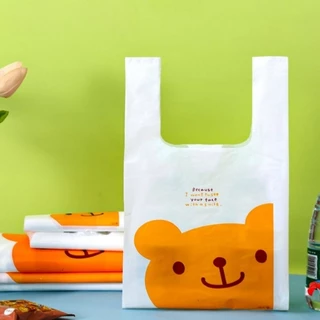 ถุงพลาสติกแบบมีหู หนาเป็นพิเศษ ลายการ์ตูนสวยงาม เหมาะกับร้านค้าและงานอีเว้นท์ต่างๆ