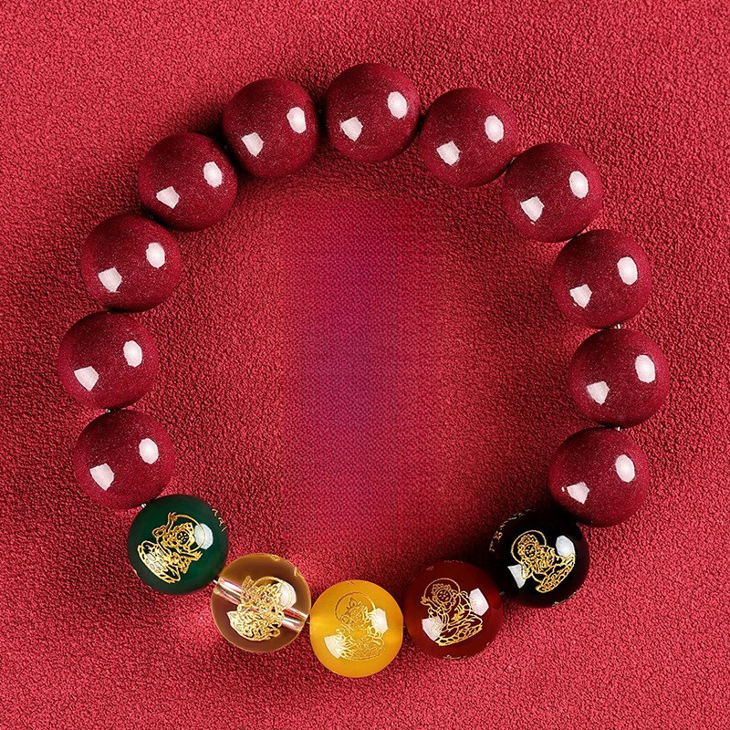 สร้อยข้อมือสำหรับผู้ใหญ่ สีม่วงทอง พื้นผิวทราย ออกแบบตามสไตล์ผสมผสานแบบไทยและตะวันตก
