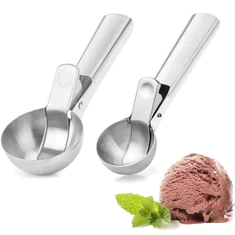 Adorelovepink ที่ตักไอศกรีมสแตนเลส Dual-Purpose Scoop ผลไม้แตงโมช้อน Scoop ครัวเรือนไอศกรีมเครื่องมือ th
