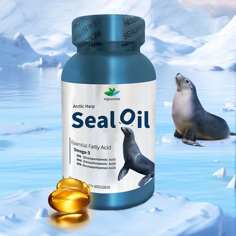 Vigounion Vigounion Harp Seal Oil 120 แคปซูล omega3 ผู้ใหญ่วัยกลางคนผู้สูงอายุ DHA Soft Capsules+ZLD