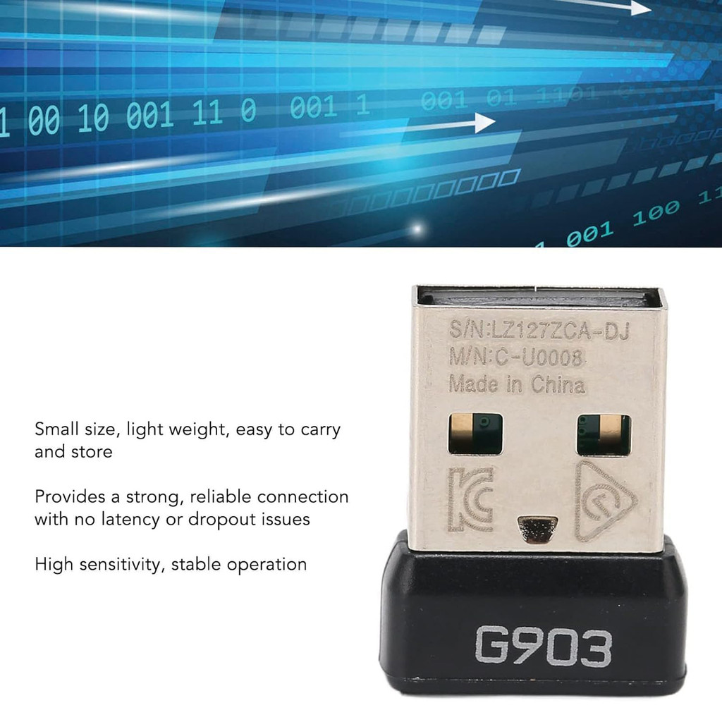เข้ากันได้กับตัวรับสัญญาณเมาส์เล่นเกมไร้สาย Logitech G903 Dongle Lightspeed