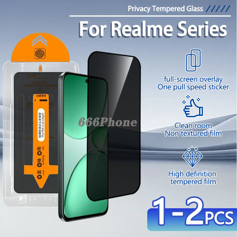 1-2 ชิ้นความเป็นส่วนตัวกระจกนิรภัยสําหรับRealme C85 4G 5G Pro C75 C75X C67 C65 C63 C61 หมายเหตุ 70 7