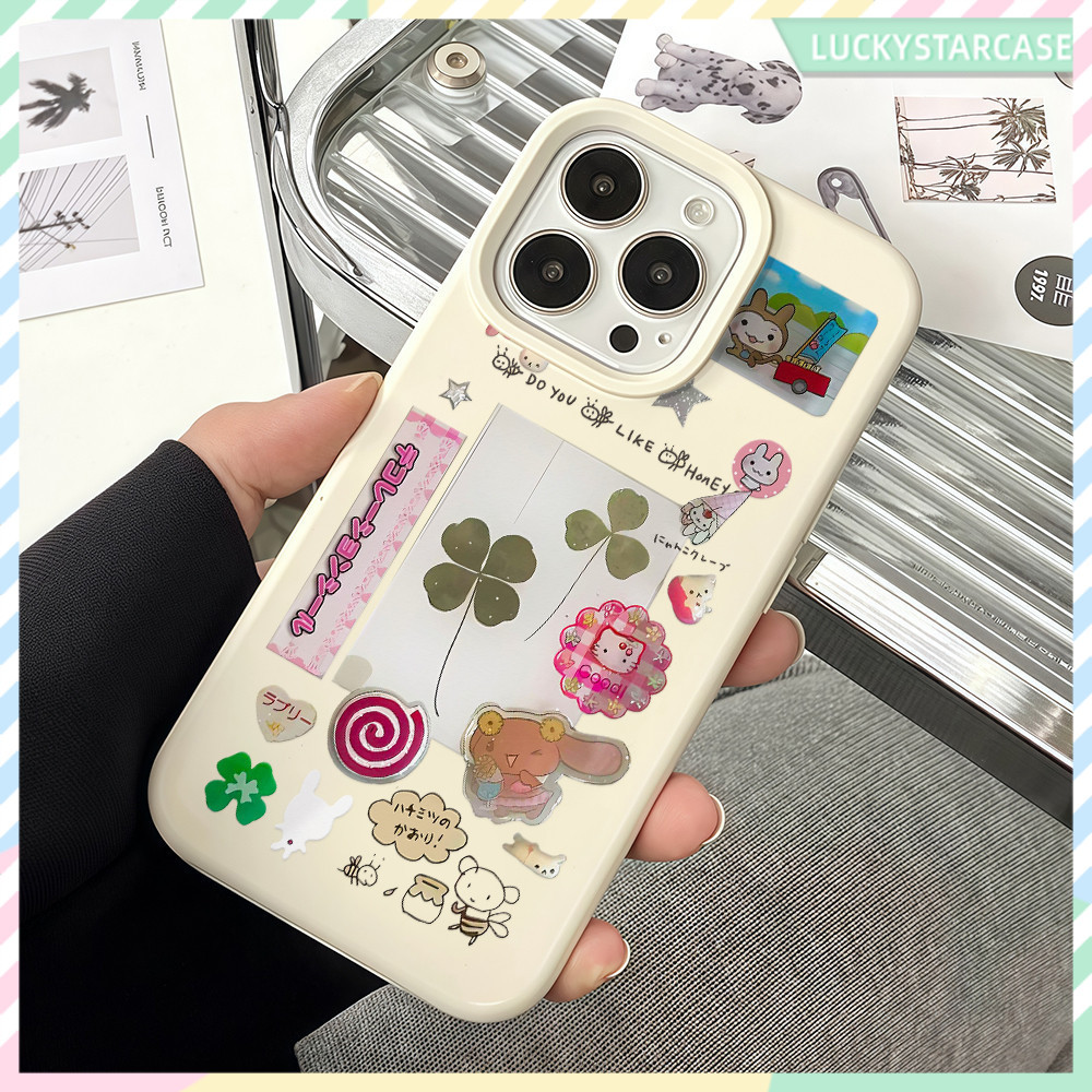 เคสไอโฟน For iPhone 11 17 16 15 12 13 14 15 Pro Max XR X XS Max 7 8 16 Plus เคสมือถือ สีพื้น การ์ตูนโคลเวอร์โชคดี Case ราคา ถูกที่สุด ดีลบีเคเค แกลเลอรีภาพที่ 6