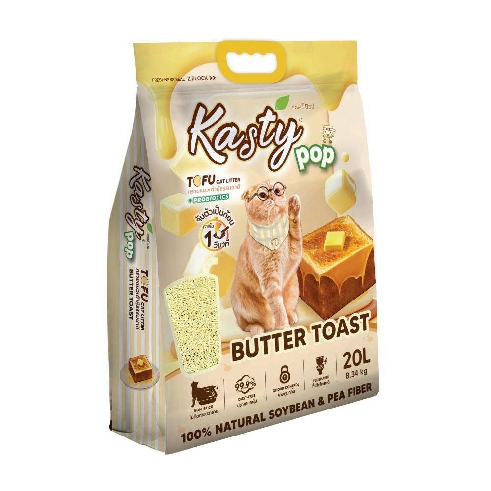 Kasty Pop ทรายเต้าหู้ จากไฟเบอร์ถั่วเหลือง จับก้อนเร็ว ทรายแมว ทิ้งชักโครกได้ กลิ่นหอม ขนาด 20 ลิตร รูปที่ 7