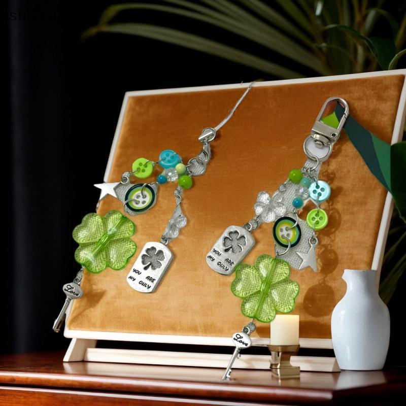 [shiysunous] Anime Green Four Leaf Clover คอสเพลย์พวงกุญแจเครื่องประดับอุปกรณ์เสริม FFF
