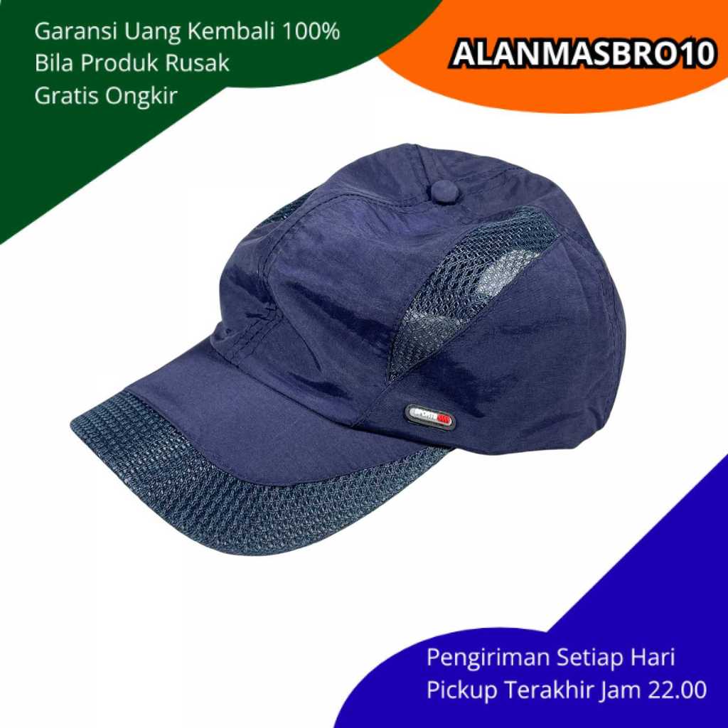 หมวกเบสบอลตาข่ายแห้งเร็วกลางแจ้งมีสไตล์พร้อมกระบังหน้า สายปรับได้ สบาย ทนทาน สําหรับกิจกรรมประจําวัน