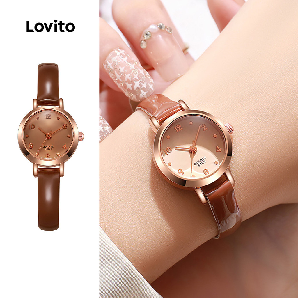 Lovito  นาฬิกาควอตซ์สไตล์ลําลองแบบย้อนยุค LFA111267