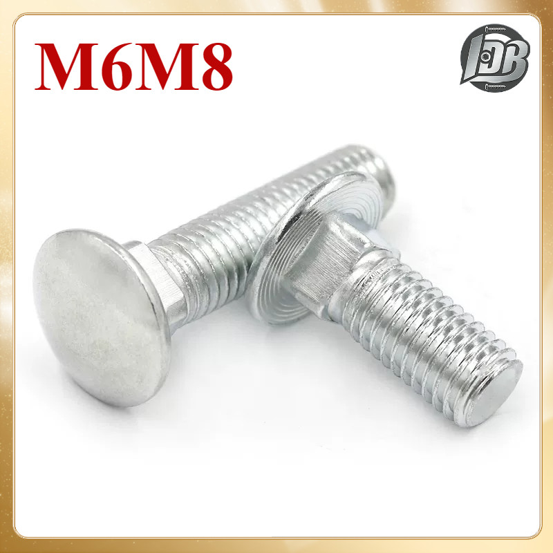 สกรู น็อต หัวกลม คอเหลี่ยม เกลียวมิล หยาบ  Cup Head Square Neck Bolt สังกะสี LDB-LU-1