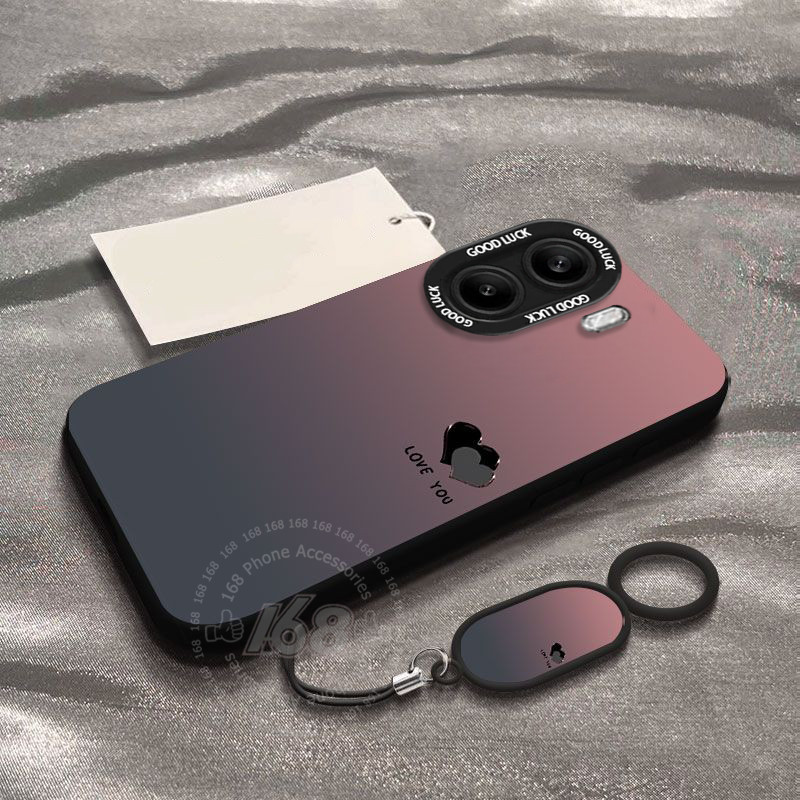 เคส OPPO A6X A6S A6t A6 เคส OPPO A6t Pro เคสไล่สีรูปหัวใจ กันกระแทก พร้อมที่ป้องกันเลนส์กล้อง หนังสายนำโทรศัพท์ ซิลิโคนด้านนุ่มกันลายนิ้วมือ สำหรับเด็กผู้ชาย เด็กผู้หญิง และนักเรียน