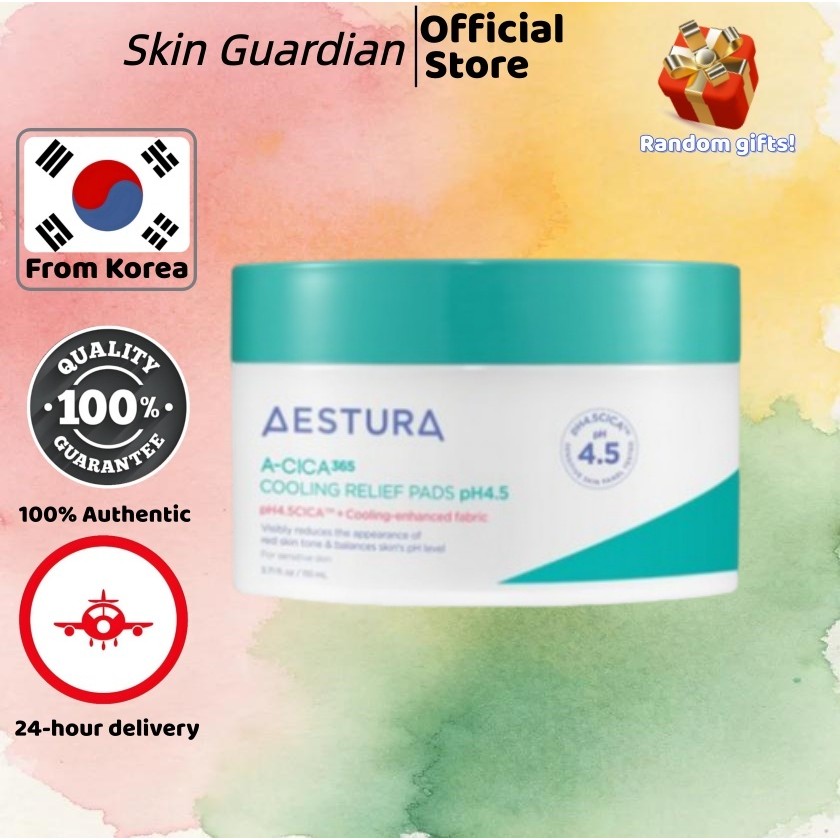 [Estura] A-CICA 365 Cooling Relief Pads 110ml, 60 แผ่น#calming, ให้ความชุ่มชื้น , และเตรียมผิว