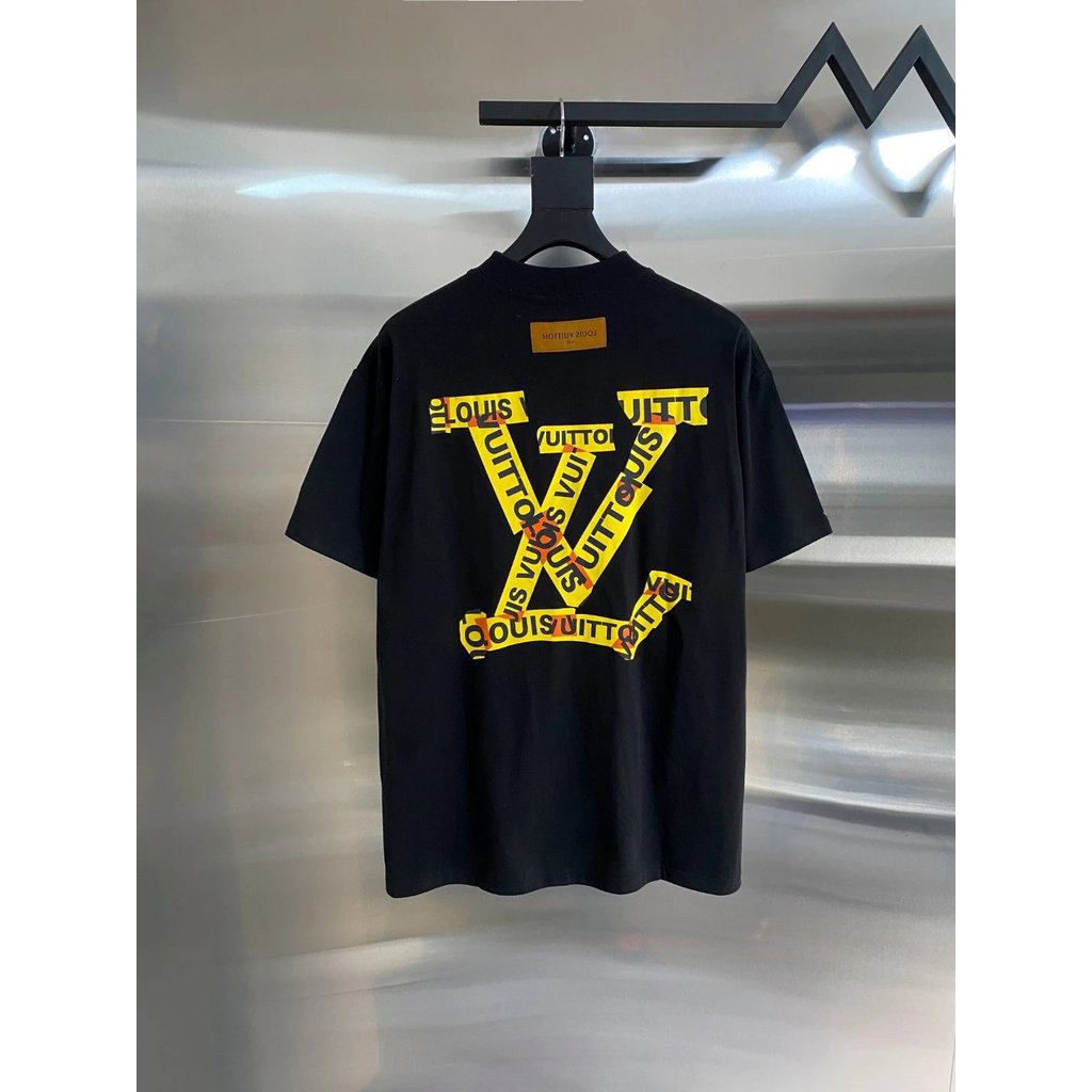 LOUIS VUITTON/LV/2026 Early Spring เสื้อยืดแขนสั้นสไตล์ใหม่ผู้ชายผู้หญิงคู่ Casual โลโก้การพิมพ์ฤดูร
