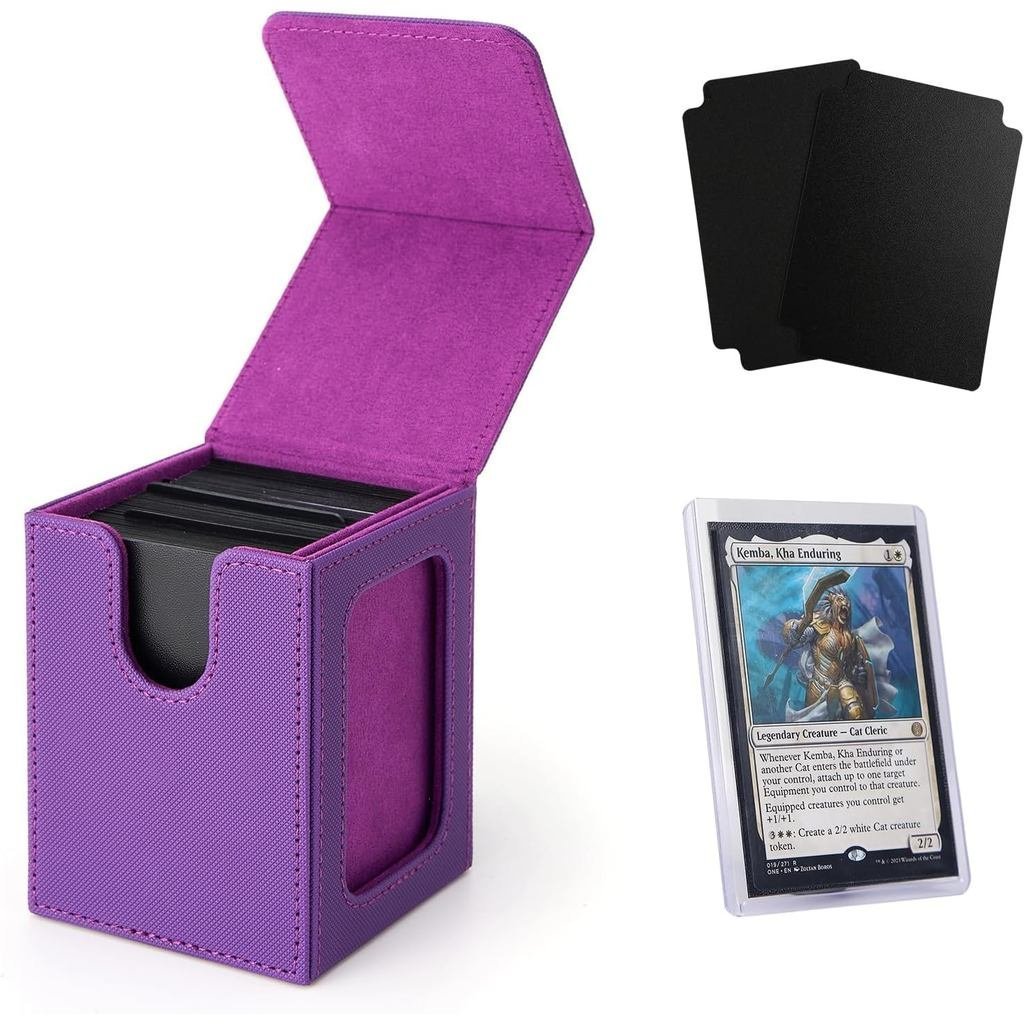 Venssu MTG Deck Box for Commander Display,Card Deck Box เหมาะกับ 100 Double Sleeved Cards,TCG 2 Divi