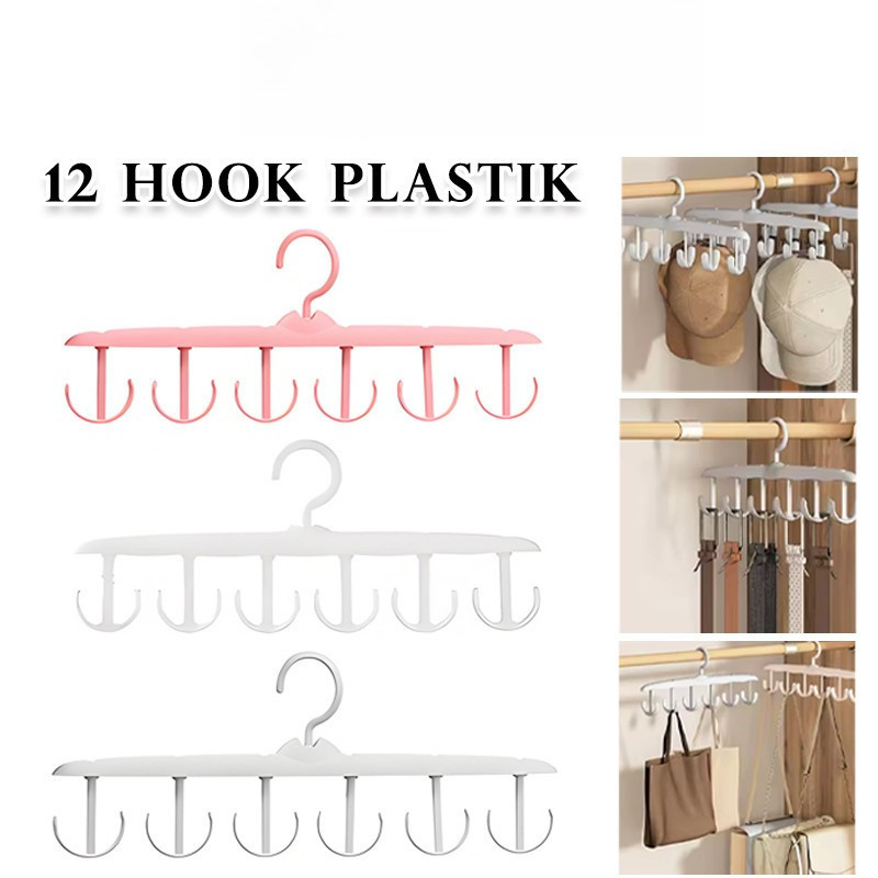 GANTUNGAN DHL WHOLESALE อเนกประสงค์ 6-Prong Clothesline Organizer Hanger / Tie, หมวก, กระเป๋า, ที่แข