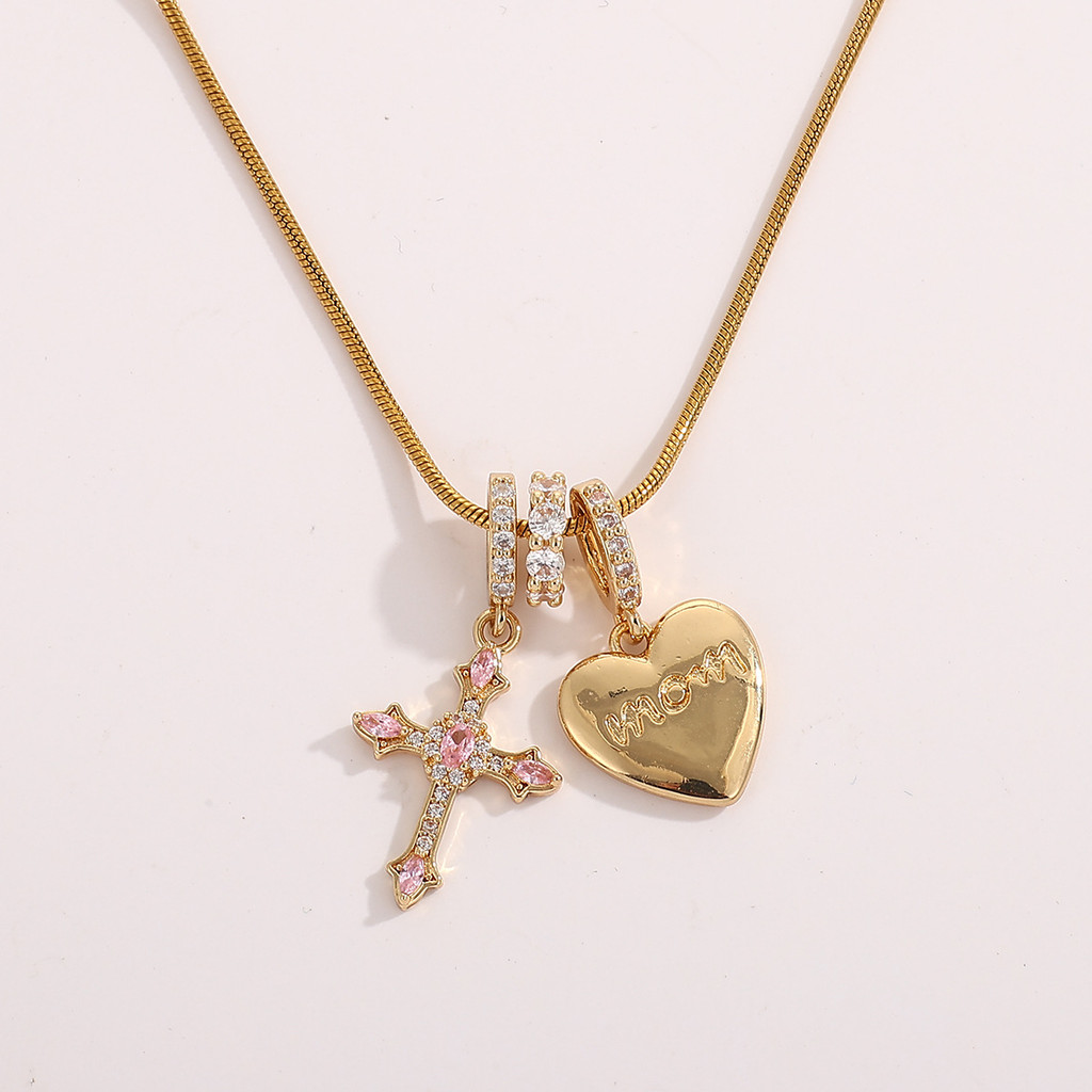 Mai Ami ของขวัญวันวาเลนไทน์ Cross Love สร้อยคออุปกรณ์เสริมเครื่องประดับหญิง Niche Design หรูหรา Clav