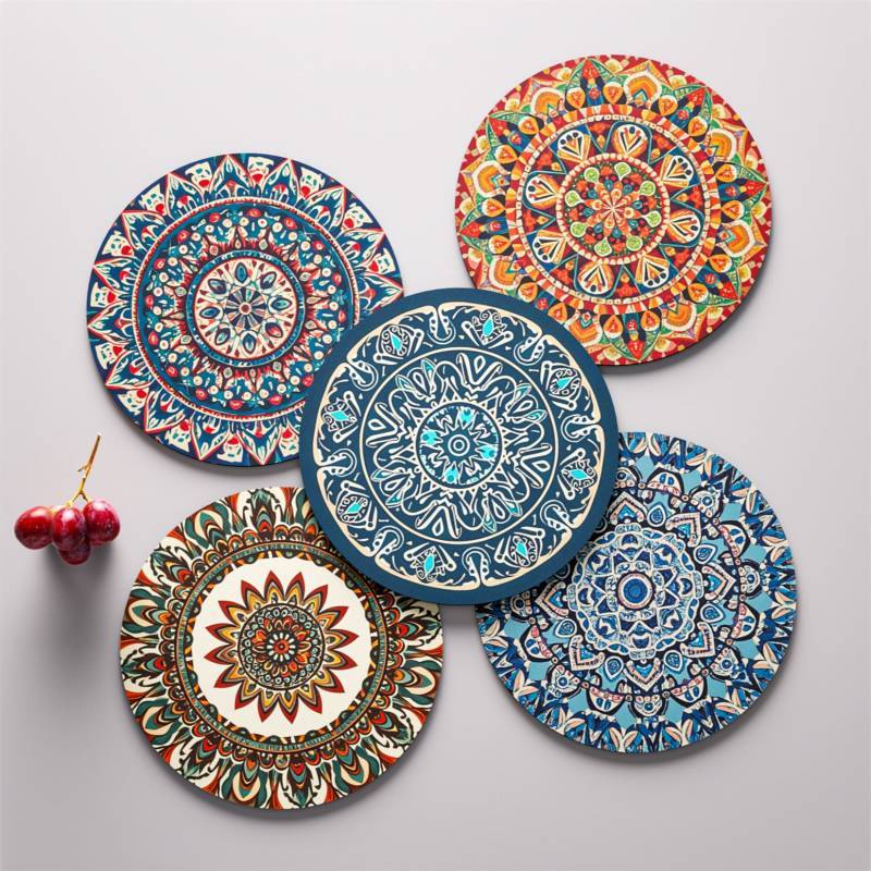 Bohemian Household Dining Table Heat Proof Mat Nordic Style round Pad Tea Table Hydrophilic Pad Anti