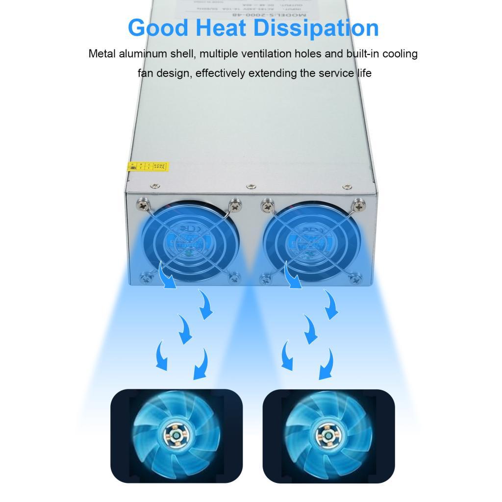 Concon Concon LUCKDANO แหล่งจ่ายไฟสลับ DC 48V 40A 2000W อะแดปเตอร์ AC 185V-240V ถึง 40Amp LED ไดร์เว