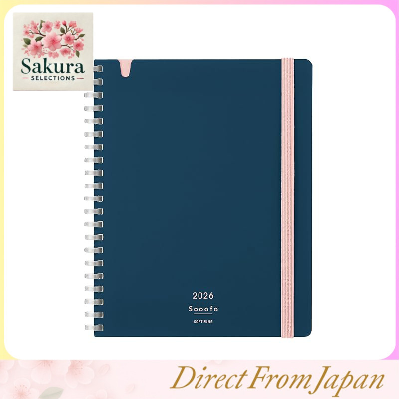 Kokuyo 2026 Sooofa Soft Ring Monthly Block Diary B6 Size, Starting December 2025