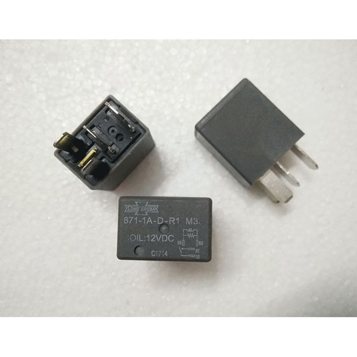 ((1 ชิ้น) ชิ้นส่วนอิเล็กทรอนิกส์ 871-1A-D-R1 M33 12VDC Matsukawa รีเลย์รถยนต์ 4 Pins 871-1A