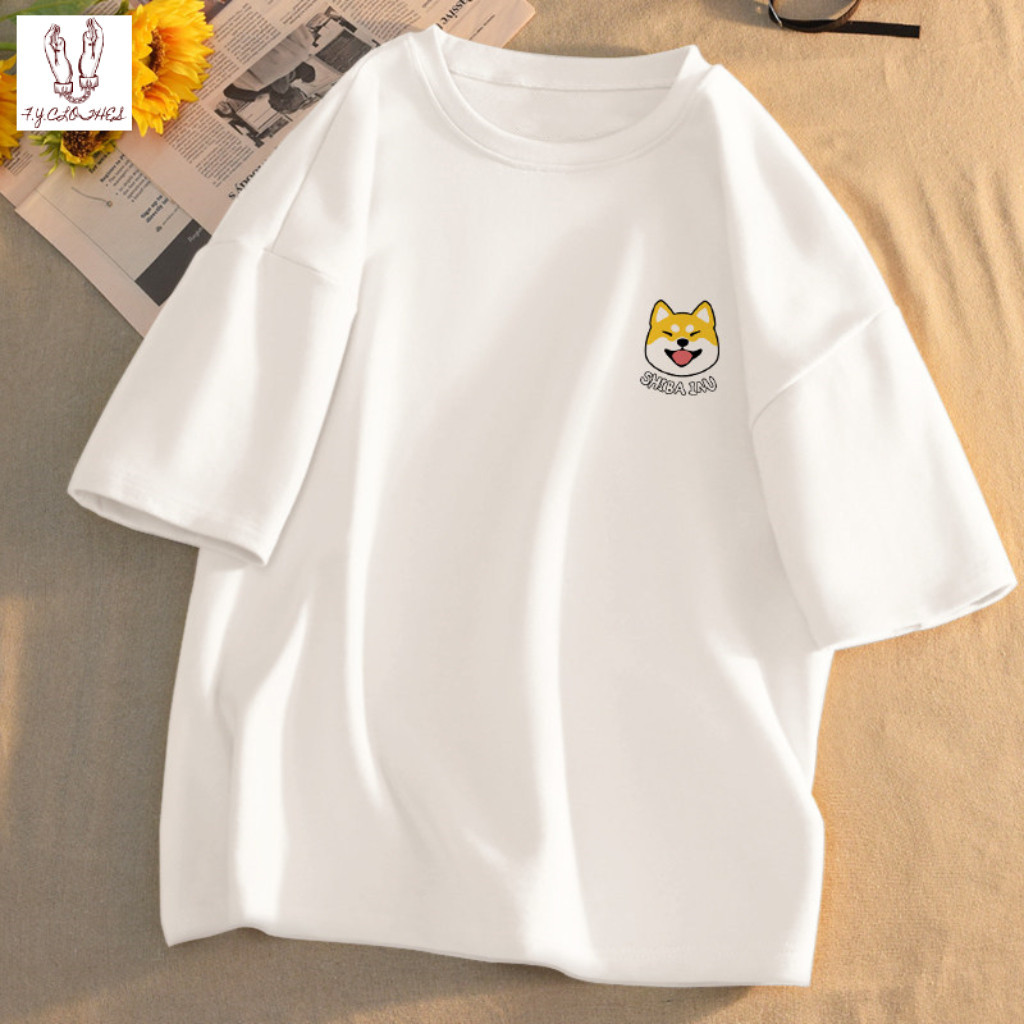 เสื้อยืดแขนสั้นสีขาวสำหรับผู้ชาย สไตล์ญี่ปุ่นสำหรับฤดูร้อน คอกลม ทรงลำลองทันสมัย ​​สวมใส่ได้หลากหลาย ทรงหลวม