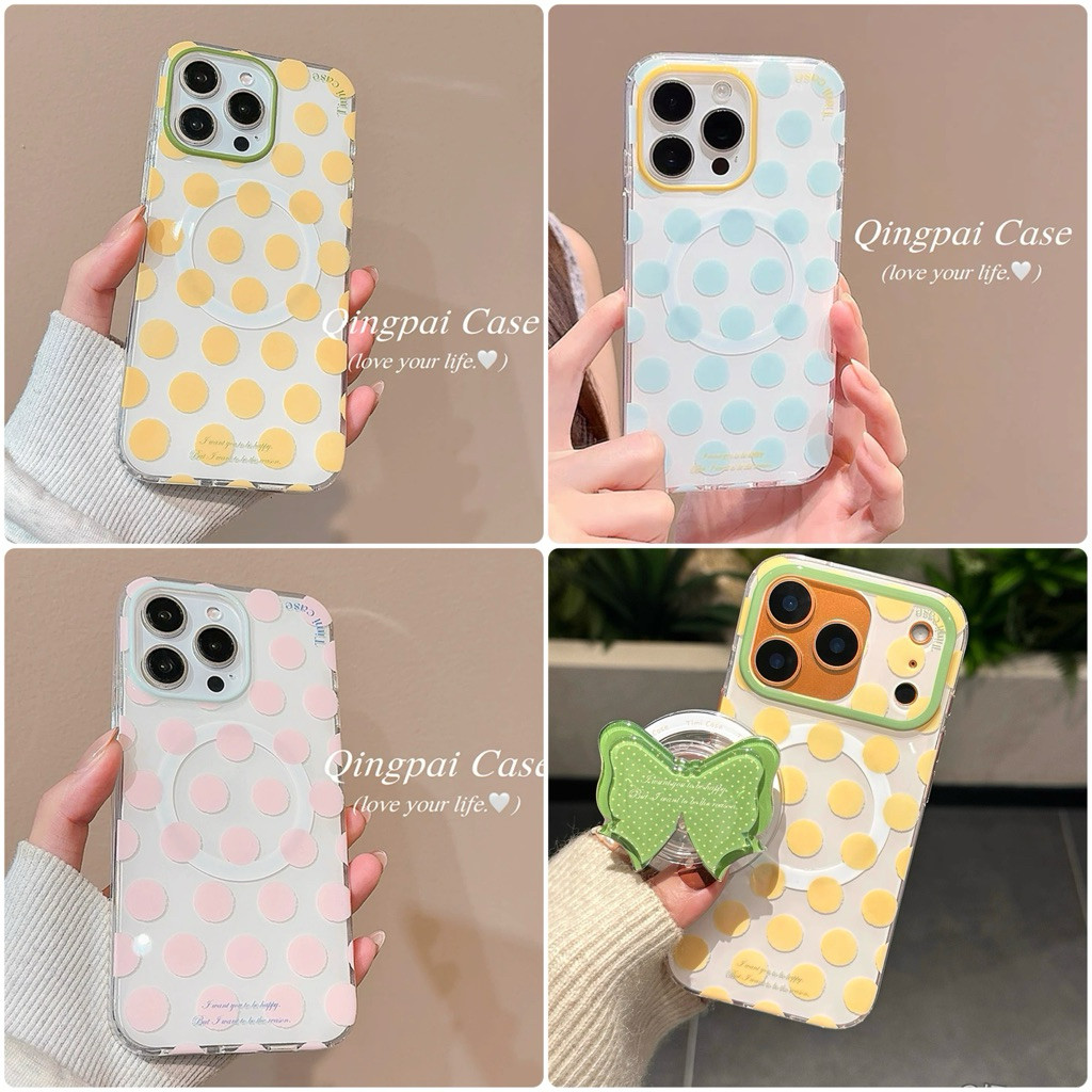 Supercase | สำหรับไอโฟน 13-17promax Polka dot Magnatic Phone Case ลายจุด