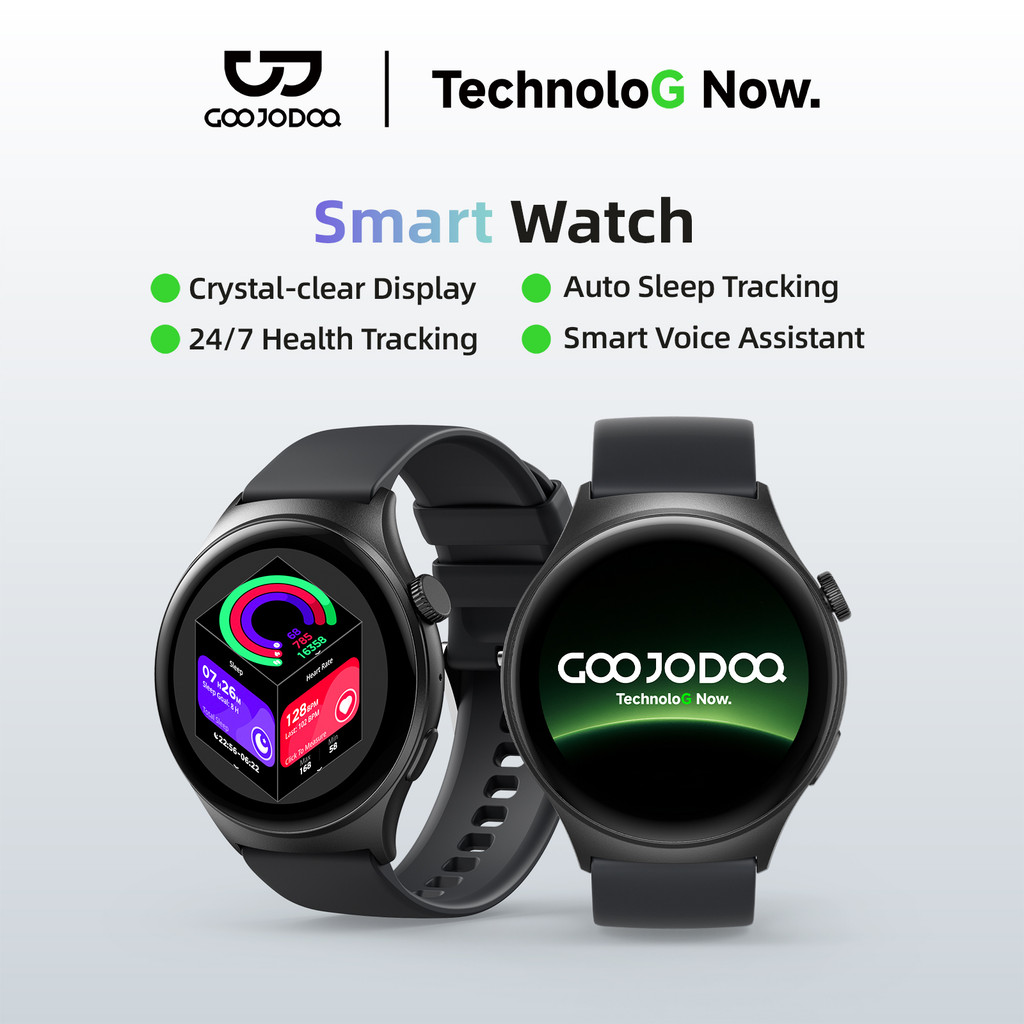 GOOJODOQ IP68 สมาร์ทวอทช์กันน้ําโลหะผสมสังกะสี 3D แบบไดนามิกที่ครอบคลุมการตรวจสอบสุขภาพ Smart Voice 