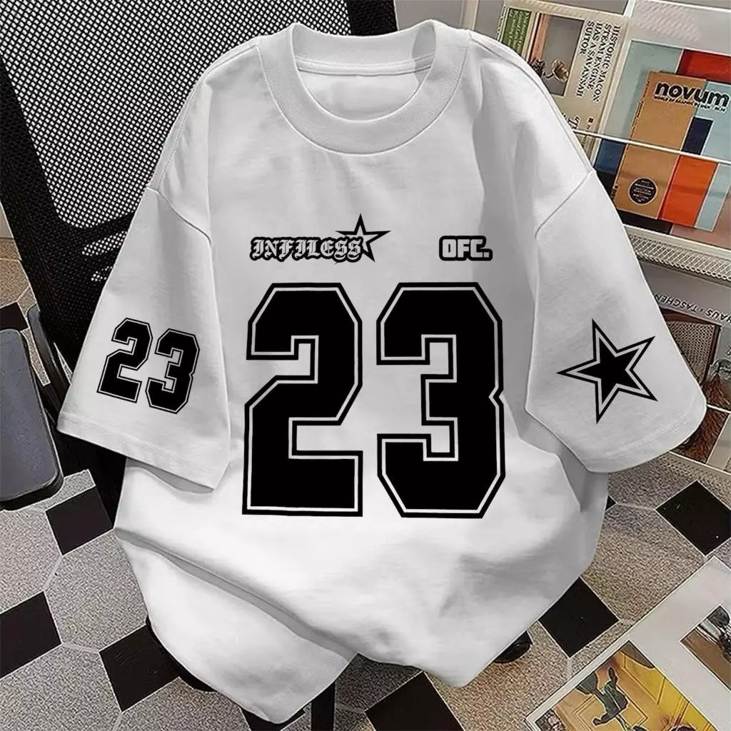 Momotee📦 สื้อยืด oversize เสื้อแฟชั่น เกาหลี โคตรนุ่ม ผ้าคอตตอน ลาย "OFC Twenty Three" สินค้าใหม่ 20