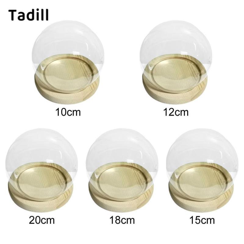 [negjsg] Display Bell ClocheJar Cover Display Craft กันฝุ่นพร้อมฐานไม้ภูมิทัศน์ขนาดเล็กภาชนะตกแต่งสําหรับโฮมออฟฟิศ