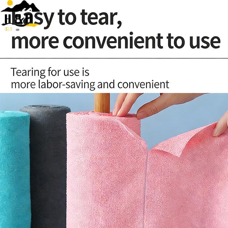 H&B ผ้าเช็ดจานแบบถอดได้ 25x25 ซม. ผ้าขนหนูครัวไมโครไฟเบอร์แบบใช้ซ้ําได้ดูดซับ {th}