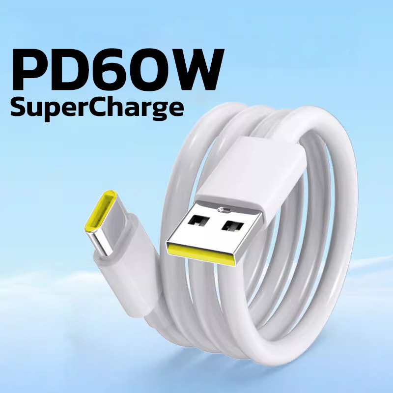 สายชาร์จเร็ว 65W/33W Type-C รองรับ SuperVOOC สำหรับ Reno 10/8 OPPO A78/A58 ของแท้ 100%