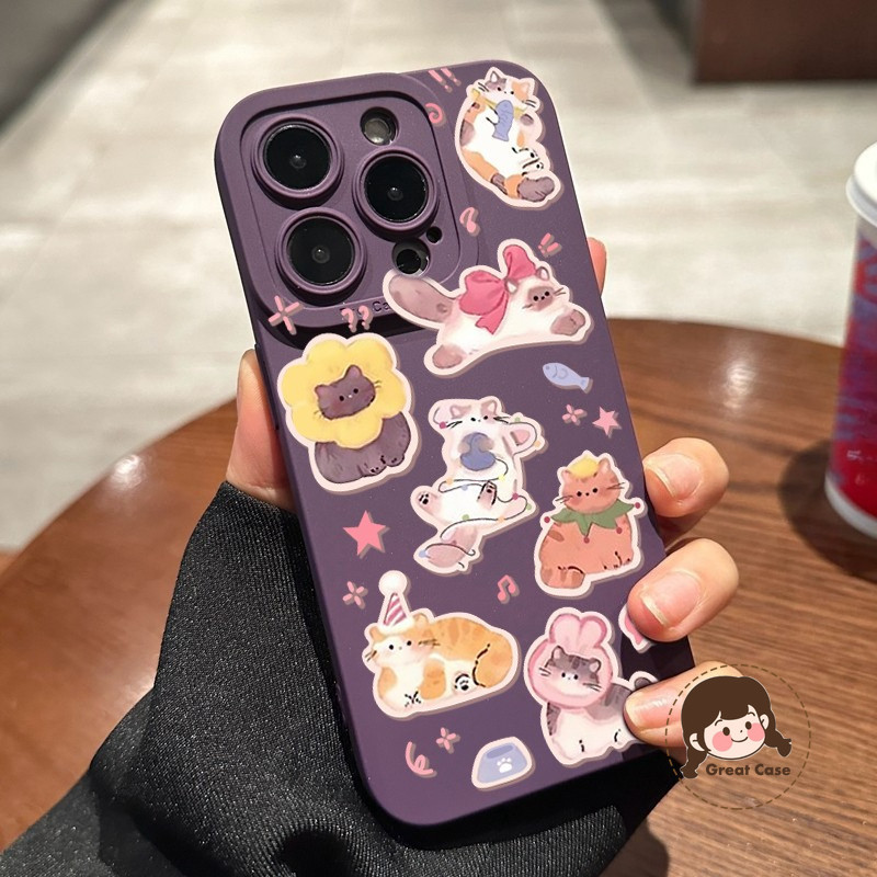 สติกเกอร์น่ารักแมวเคสโทรศัพท์สําหรับRealme GT7 GT6 GT Neo 7 6 SE GT5 GT2 GT Explorer Master Q5i Q5X 