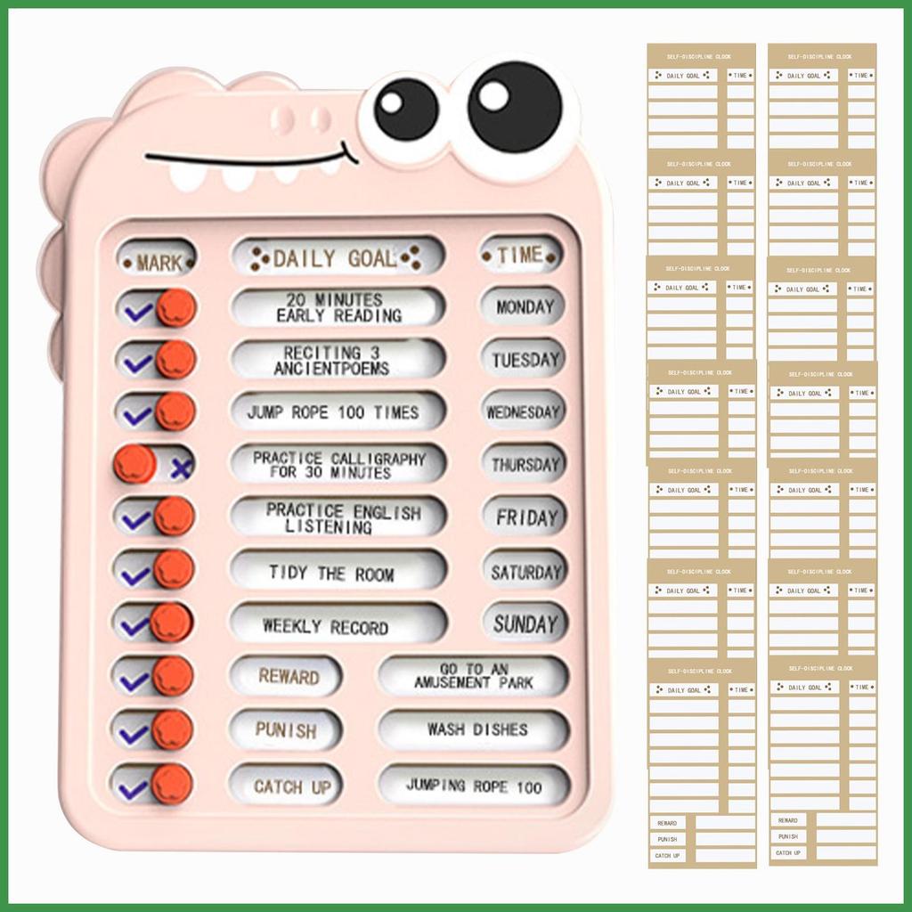 Chore Chart Checklist Board Reusable Checklist Board Self-discipline Check-in Board พร้อม Checklist 