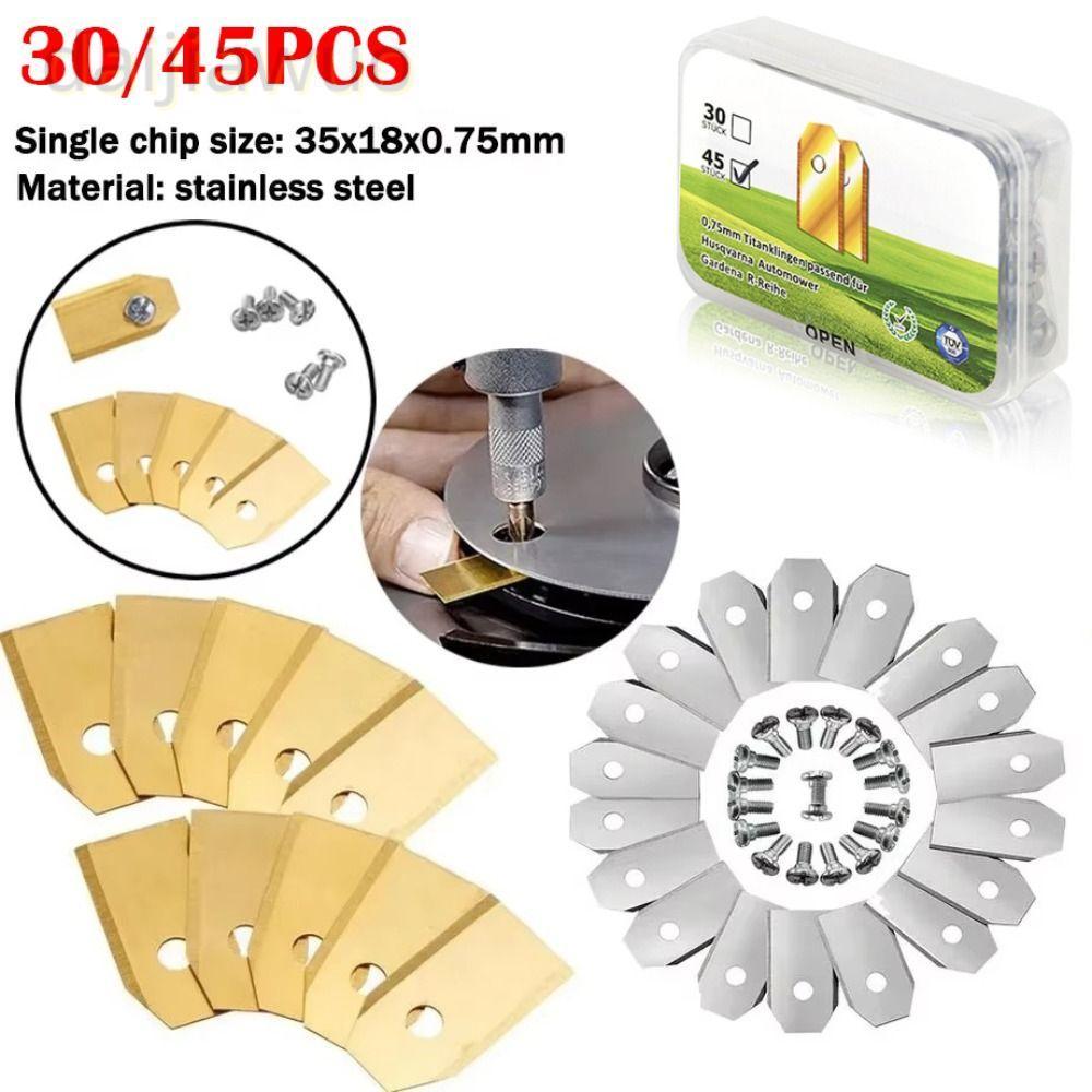 DAIJI 30/45PCS Trimmer Blade, สแตนเลสสวนเครื่องตัดหญ้าชุดใบมีดตัด,หญ้าเปลี่ยนอุปกรณ์ซ่อมสําหรับ Husq