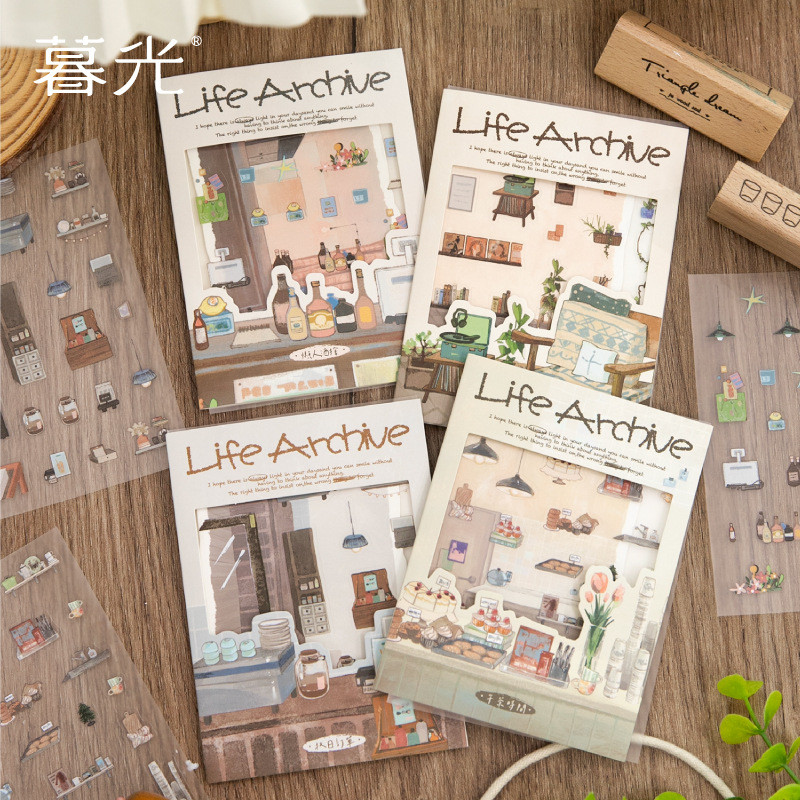 DIY 3D สติกเกอร์ฉากคอลเลกชันสําหรับเด็กผู้ใหญ่น่ารัก Make Your Own Shop House สติกเกอร์สําหรับของขวั