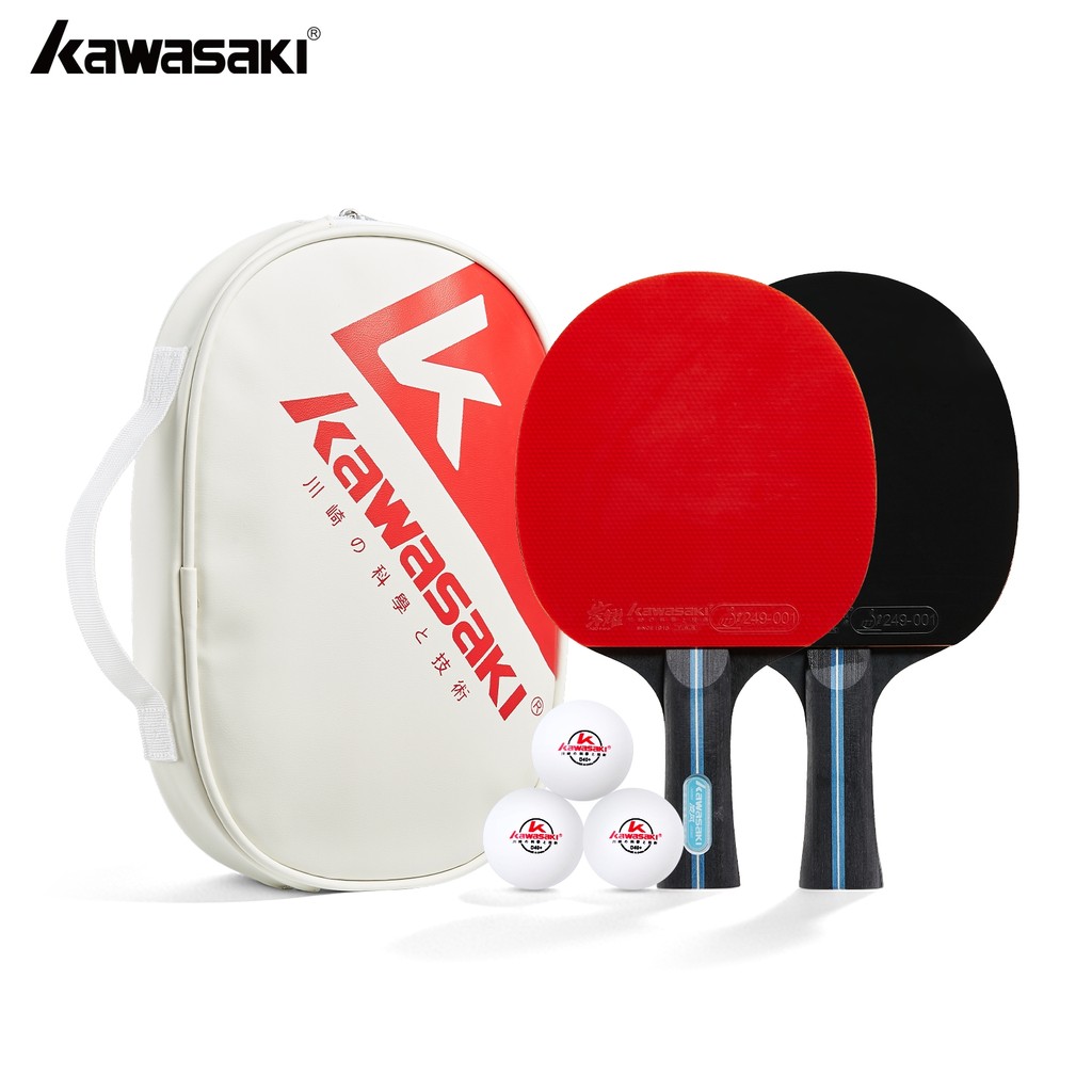 Kawasaki Professional 2 ชิ้นชุดไม้ปิงปองยาวสําหรับผู้ใหญ่เริ่มต้นการฝึกอบรม Ping Pong Paddle สบาย Grip KSD-B5303 & KSD-B5304