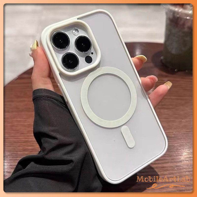 สำหรับ iphone 11 14 12 Pro MAX 8/7 Plus กรณีโทรศัพท์มือถือกรณีที่อ่อนนุ่ม หรูหราแม่เหล็ก อะคริลิคฝ้า XR 16 13 15 PRO#078