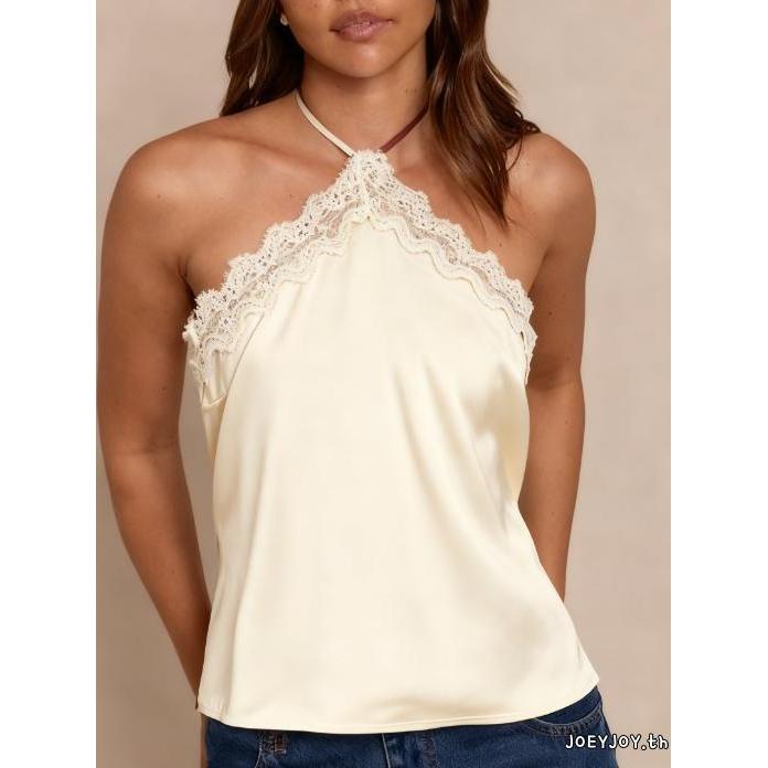 เชือกแขวนคอลายลูกไม้และหอยเชลล์สำหรับเสื้อกล้ามและเสื้อกั๊กแขนกุด เหมาะสำหรับฤดูร้อน