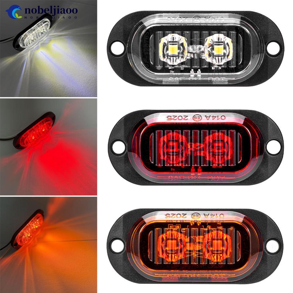 NOBELJIAOO 2LED Trailer รถบรรทุกด้านข้าง Marker ไฟกันน้ํารถ Lorry รถบรรทุก Van Bus คําเตือนความปลอดภ