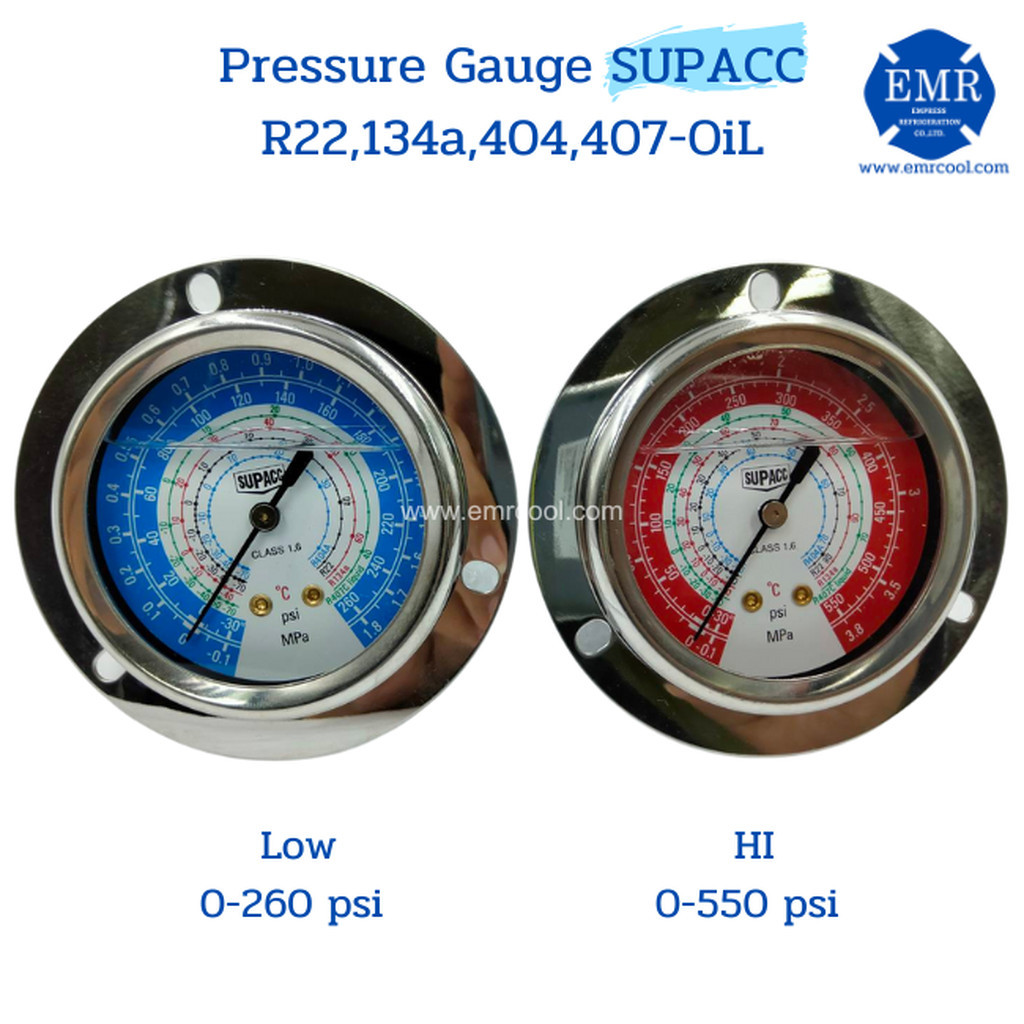 SUPACC Pressure Gauge R22,134a,404,407-OiL