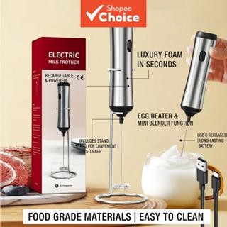 เครื่องตีฟองนมไฟฟ้า ที่ตีไข่พร้อมฐานวาง วัสดุปูนเกรดอาหาร เค…