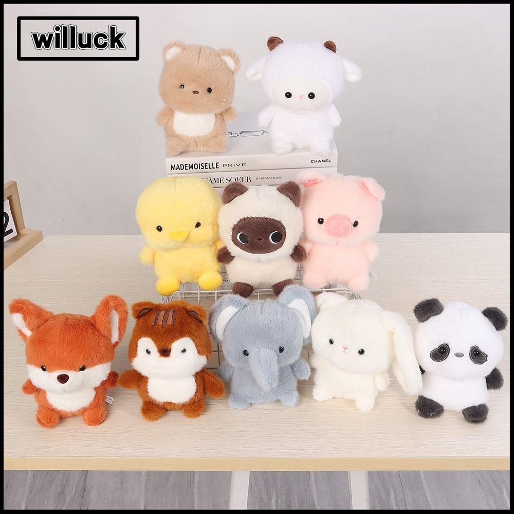 WILLUCK หมอนตุ๊กตาสัตว์ ช้าง 16 ซม. Kawaii หมี Super Soft ของเล่นตกแต่งโต๊ะ