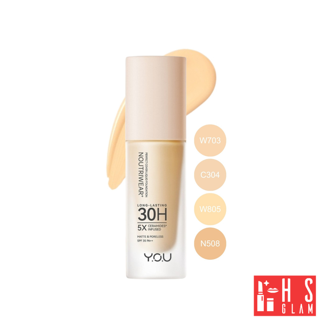YOU NoutriWear+ PerfectFoundation SPF35 PA++บางเบา เกลี่ยง่าย ปกปิดดี คุมมัน กันเหงื่อ รองพื้นติดทน