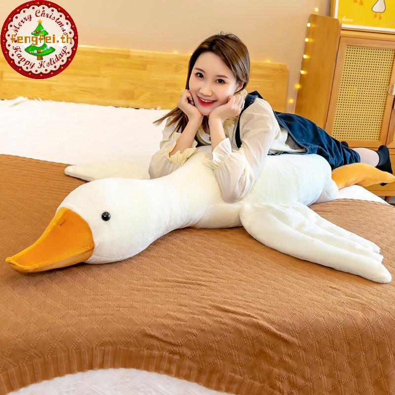 FENGFEI Tie-Dyed สีสันสีขาว Goose Leg-Clamping ตุ๊กตาของเล่นตุ๊กตาห่านล้างทําความสะอาดได้และถอดออกได้สําหรับ Sleeping TH