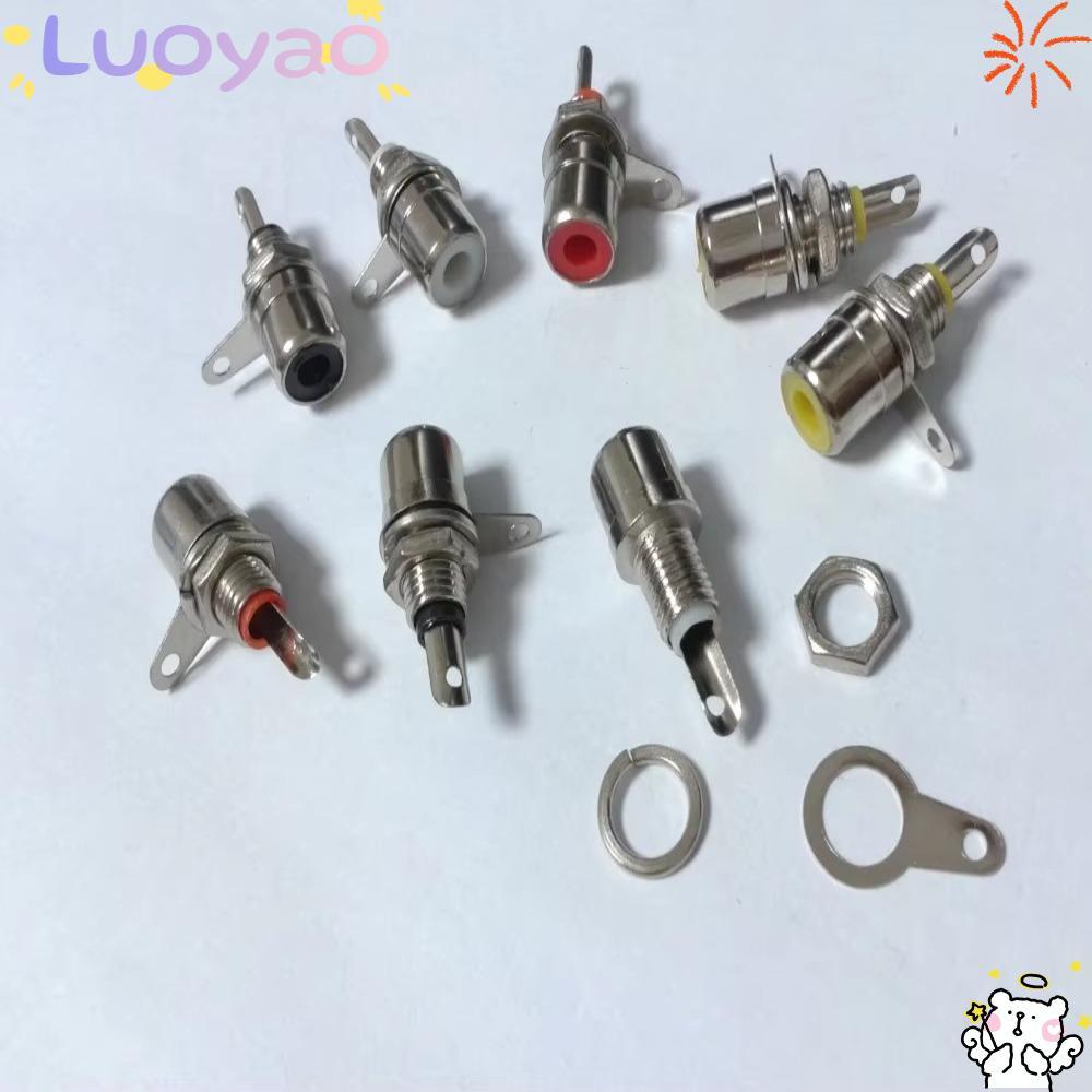 LUOYAO1 15 ชิ้น RCA แผง Mount Connector, ทนทาน Single Hole RCA Jack Chassis Mount Connector, คุณภาพส