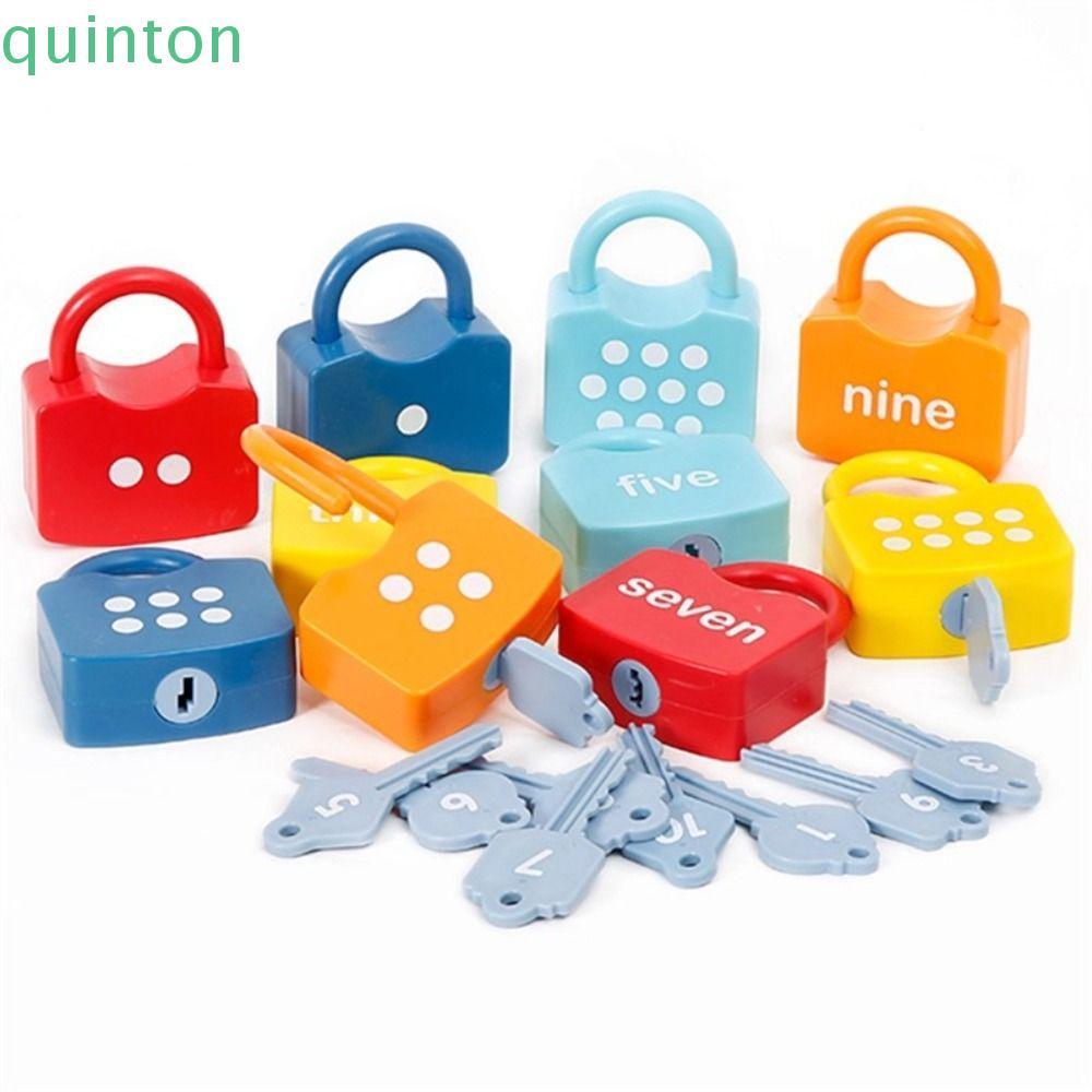 QUITON Number Lock Key Toys, Word Cgnitive Number Matching Early Educational Toys, Baby Gift Unlock 